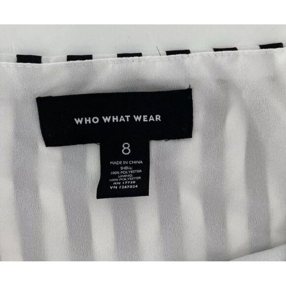 Who What Wear Women’s Striped Ruffle Tie Front Chiffon Midi‎ Skirt Size 8 - Picture 8 of 13